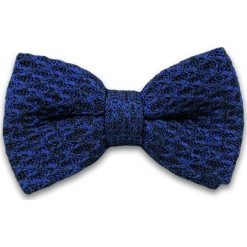 Chabrowa Mucha Męska - ALTIES - Dziergana, Melanż, Bez Poszetki MUALTS0354. Niebieskie muszki męskie Alties, na imprezę, w paski, dziergany, eleganckie. Za 39,00 zł.