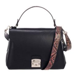 Torebki klasyczne damskie: Skórzana torebka w kolorze czarnym – (S)27 x (W)26 x (G)17 cm