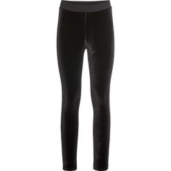 Legginsy z aksamitnymi wstawkami bonprix czarny. Czarne legginsy bonprix. Za 69,99 zł.