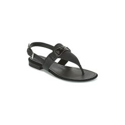 Sandały Lauren Ralph Lauren DAYNA. Czarne sandały damskie marki Lauren Ralph Lauren, bez wzorów, bez obcasa, bez zapięcia. Za 351,20 zł.
