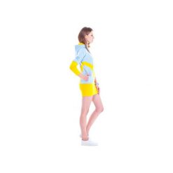 Earth Hoodie (Blue&Yellow). Żółte bluzy damskie marki OKUAKU, xs, bez wzorów, z bawełny, bez rękawów, z kapturem. Za 199,00 zł.