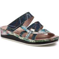 Klapki LAURA VITA - Brcuelo 059 SL150420-5D Jeans. Niebieskie klapki damskie LAURA VITA, bez wzorów, z jeansu, bez obcasa. W wyprzedaży za 239,00 zł.