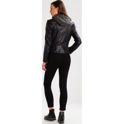 Gipsy CACEY Kurtka skórzana black. Czarne kurtki damskie Gipsy, xxl, bez wzorów, ze skóry. Za 519,00 zł.