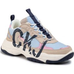 Sneakersy CALVIN KLEIN JEANS - Marleen B4R0869 Chambry Blue/Stone. Brązowe półbuty damskie Calvin Klein Jeans, z jeansu. Za 639,00 zł.
