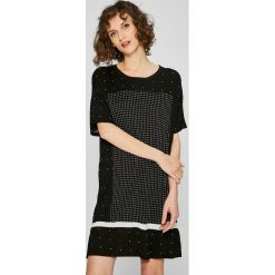 Dkny - Koszula nocna. Czarne piżamy damskie marki DKNY, s, bez wzorów, z elastanu, bez rękawów. W wyprzedaży za 179,90 zł.