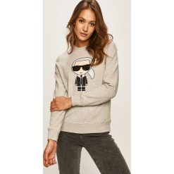 Karl Lagerfeld - Bluza. Szare bluzy damskie KARL LAGERFELD, s, z aplikacjami, z bawełny, bez rękawów, bez kaptura. W wyprzedaży za 599,90 zł.