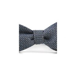 Mucha wiązana JEDWAB KWADRATY. Niebieskie muchy męskie HisOutfit, z jedwabiu, wizytowe. Za 89,00 zł.