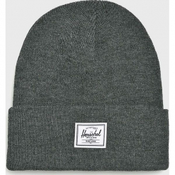 Herschel - Czapka. Niebieskie czapki damskie Herschel, bez wzorów, z dzianiny. W wyprzedaży za 59,90 zł.