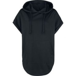 Bluzki damskie: Forplay Oversize Kurzarm Kapuzenshirt Koszulka damska czarny