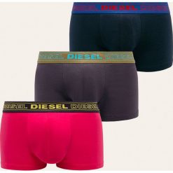 Diesel - Bokserki (3-pack). Różowe bokserki męskie Diesel, bez wzorów, z elastanu. W wyprzedaży za 149,90 zł.