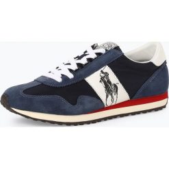 Polo Ralph Lauren - Tenisówki męskie z dodatkiem skóry – Train, biały. Białe trampki męskie Polo Ralph Lauren, bez wzorów, ze skóry, bez zapięcia. Za 529,95 zł.
