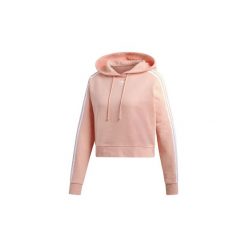 Bluzy adidas Bluza z kapturem Cropped. Różowe bluzy damskie Adidas, bez wzorów, bez rękawów, z kapturem. Za 114,50 zł.