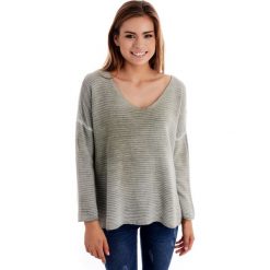 Sweter - 31-2116 MILIT. Szare swetry klasyczne damskie Unisono, uniwersalny, z materiału. Za 79,00 zł.