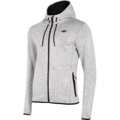 Bluza męska BLM007 - chłodny jasny szary melanż. Szare bluzy męskie marki 4f, m, bez wzorów, z dzianiny, z kapturem, bez rękawów, z kapturem. Za 169,99 zł.