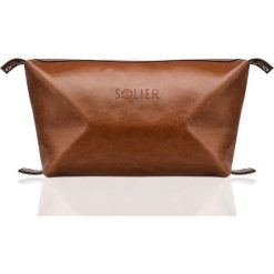 Elegancka skórzana kosmetyczka męska SOLIER PERTH. Czarne kosmetyczki męskie Solier, bez wzorów, ze skóry, eleganckie. Za 159,00 zł.