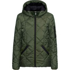 Krótka kurtka bonprix ciemnooliwkowo-czarny. Zielone kurtki damskie bonprix, bez wzorów, krótkie. Za 124,99 zł.