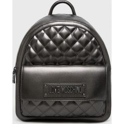 Love Moschino - Plecak. Szare plecaki damskie Love Moschino, bez wzorów, z materiału. W wyprzedaży za 629,90 zł.