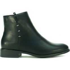 BOTKI DAMSKIE TS Z1912 CZA. Botki damskie T. Sokolski, ze skóry, bez obcasa, bez zapięcia. Za 119,00 zł.