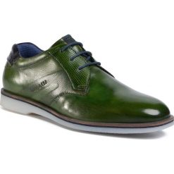 Półbuty BUGATTI - 312-64705-3500 Green. Zielone półbuty męskie Bugatti, na co dzień, bez wzorów, ze skóry, bez zapięcia. Za 359,00 zł.