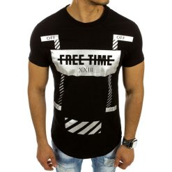 T-shirty męskie z nadrukiem: T-shirt męski z nadrukiem czarny (rx2104)