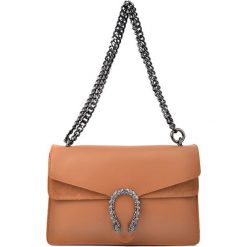 Torebki klasyczne damskie: Skórzana torebka w kolorze koniaku – (S)27,5 x (W)18 x (G)9,5 cm