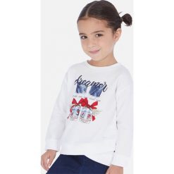 Mayoral - Bluza dziecięca 92-134 cm. Białe bluzy dziewczęce Mayoral, z nadrukiem, z elastanu. Za 96,90 zł.
