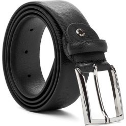 Pasek Męski TRUSSARDI JEANS - Belt Saffiano 71L00022 100 K299. Czarne paski męskie Trussardi Jeans, w paski, z jeansu. W wyprzedaży za 199,00 zł.