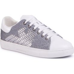 Sneakersy EMPORIO ARMANI - X3X071 XM259 R716 White/Grey/Griff/Sil. Szare półbuty damskie Emporio Armani, ze skóry. W wyprzedaży za 549,00 zł.