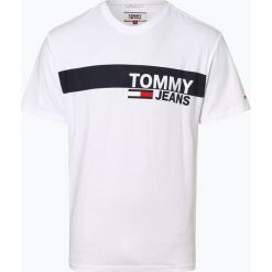Tommy Jeans - T-shirt męski, biały. Białe t-shirty męskie Tommy Jeans, m, z napisami, z jeansu, bez kołnierzyka. Za 139,95 zł.