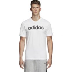 KOSZULKA ADIDAS ESSENTIALS LINEAR LOGO (XXL). Białe koszulki męskie Adidas, xxl, bez wzorów, z bawełny, z kontrastowym kołnierzykiem, bez rękawów, na fitness i siłownię. Za 79,99 zł.