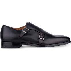 Półbuty MIKE. Czarne półbuty męskie Gino Rossi, bez wzorów, ze skóry, eleganckie, na klamry. Za 299,90 zł.