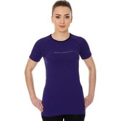 Bluzki sportowe damskie: Brubeck Koszulka damska 3D Run PRO z krótkim rękawem fioletowa r. XL (SS12030)