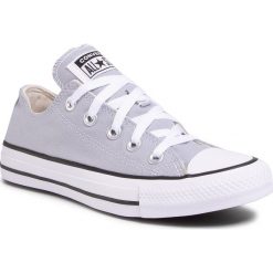 Trampki CONVERSE - Ctas Ox 166710C Wolf Grey. Szare półbuty damskie Converse, bez wzorów, z materiału, bez obcasa, bez zapięcia. Za 279,00 zł.