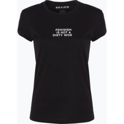 Review - T-shirt damski, czarny. Czarne t-shirty damskie marki Review, s, z nadrukiem, bez kołnierzyka. Za 29,95 zł.