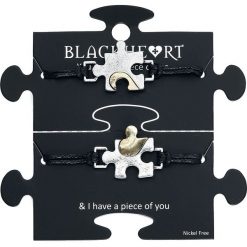 Blackheart Puzzle Zestaw bransoletek czarny/srebrny. Szare bransoletki damskie marki Blackheart, z materiału, srebrne. Za 32,90 zł.