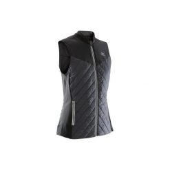 Kamizelka do biegania RUN WARM damska. Czarne kamizelki damskie KALENJI, bez wzorów, z elastanu, bez kaptura. Za 99,99 zł.