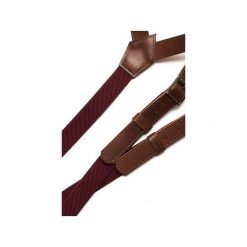 Brązowe szelki z bydlęcej skóry "Plum&Brown". Pomarańczowe paski męskie Soospenders, w paski, ze skóry, eleganckie. Za 210,00 zł.