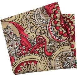 Czerwono-Beżowa Męska Poszetka -EM Men's Accessories- w Kwiaty POSZEMACS0303126. Czerwone poszetki męskie Em men's accessories, w kwiaty, eleganckie. Za 39,99 zł.