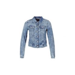 Kurtki jeansowe Only NEW CHRIS. Niebieskie kurtki damskie ONLY, bez wzorów, z jeansu, bez kaptura. Za 125,30 zł.