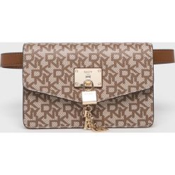 Dkny - Nerka. Pomarańczowe nerki damskie DKNY, w paski, ze skóry, casualowe, bez dodatków. W wyprzedaży za 399,90 zł.