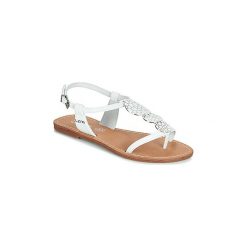 Sandały LPB Shoes PIPA. Białe sandały damskie marki LPB Shoes, bez wzorów, bez obcasa, bez zapięcia. Za 129,00 zł.