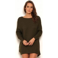 Sukienka "Mexico" w kolorze khaki. Brązowe sukienki damskie Manoukian, m, z asymetrycznym kołnierzem, midi, asymetryczne. W wyprzedaży za 109,95 zł.