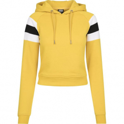 Urban Classics Ladies Sleeve Stripe Hoody Bluza z kapturem damska ochra/biały/czarny. Białe bluzy z kapturem damskie Urban Classics, l, z krótkim rękawem, krótkie. Za 121,90 zł.