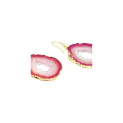 Earrings Agat Druza Plastry Amarantowe złoto. Różowe kolczyki damskie marki Brazi druse jewelry, z agatem, złote. Za 170,00 zł.