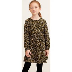 Mango Kids - Sukienka 110-164 cm. Szare sukienki dziewczęce Mango Kids, w kwiaty, z bawełny, casualowe, z długim rękawem, długie, mini, proste. W wyprzedaży za 59,90 zł.