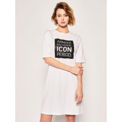 Sukienka codzienna Armani Exchange 8NYACX YJG3Z 5100. Białe sukienki damskie Armani Exchange, na co dzień, xs, bez wzorów, z bawełny, bez kołnierzyka, bez rękawów, proste. W wyprzedaży za 269,00 zł.