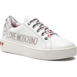 Sneakersy LOVE MOSCHINO - JA15243G17IA0100 Bianco. Białe półbuty damskie Love Moschino, ze skóry. W wyprzedaży za 669,00 zł.