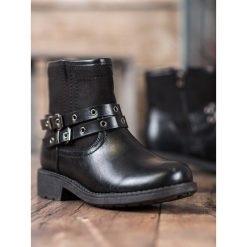 Wygodne workery z klamrĄ. Workery damskie SHELOVET, ze skóry ekologicznej, bez obcasa, na klamry. Za 99,00 zł.