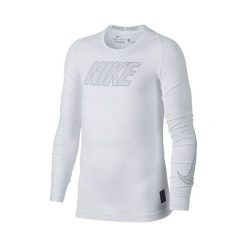 Nike B NP TOP LS COMP, 10 | MŁODZI ATLECI | CHŁOPCY | TOP Z DŁUGIM RĘKAWEM | BIAŁY / CZARNY | M. Czarne t-shirty chłopięce Nike, bez wzorów, z długim rękawem. Za 161,78 zł.