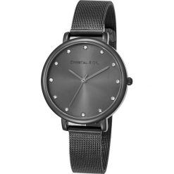 Zegarek kwarcowy w kolorze czarnym z kryształkami Swarovski. Czarne, analogowe zegarki damskie marki Crystal & Co, ze stali. W wyprzedaży za 102,95 zł.
